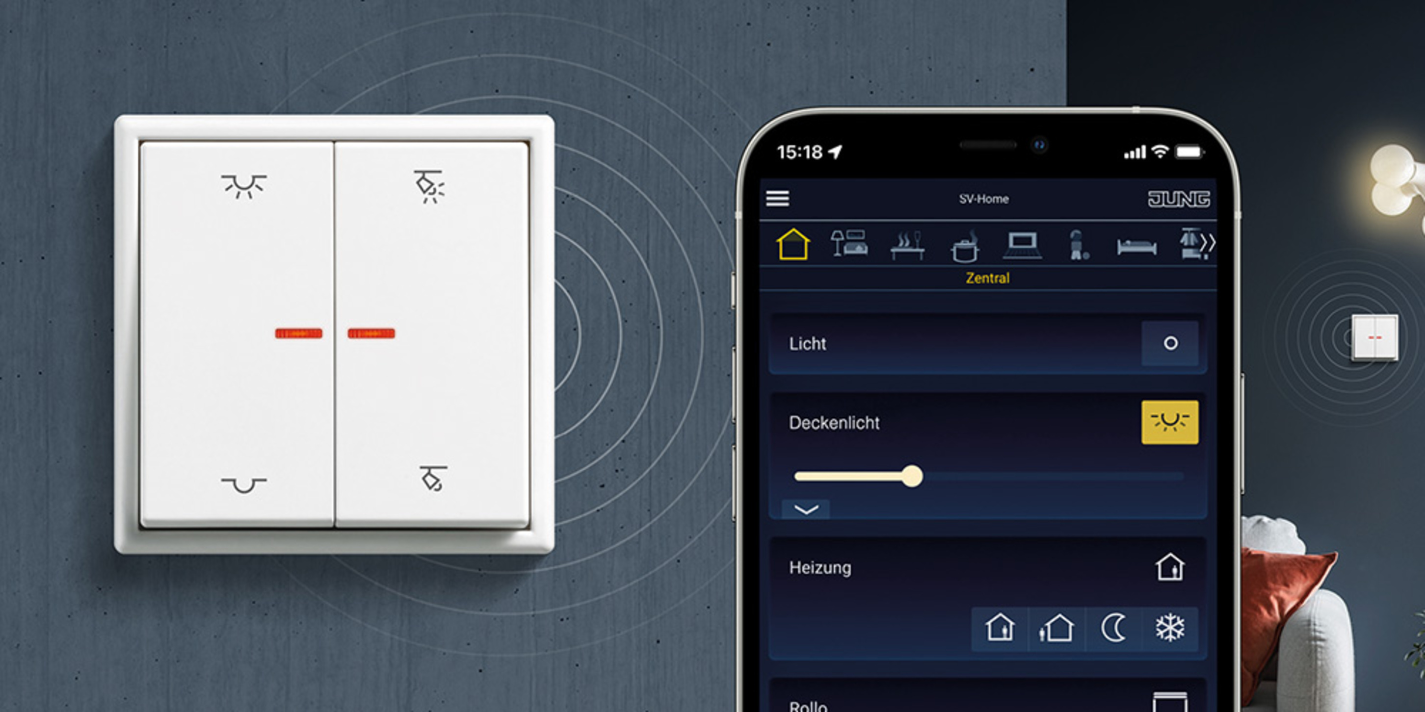 KNX RF Taster bei Rörig Elektrotechnik in Heilberscheid